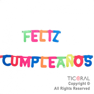 GUIRNALDA LETRA FELIZ CUMPLEAOS FLUO x 1